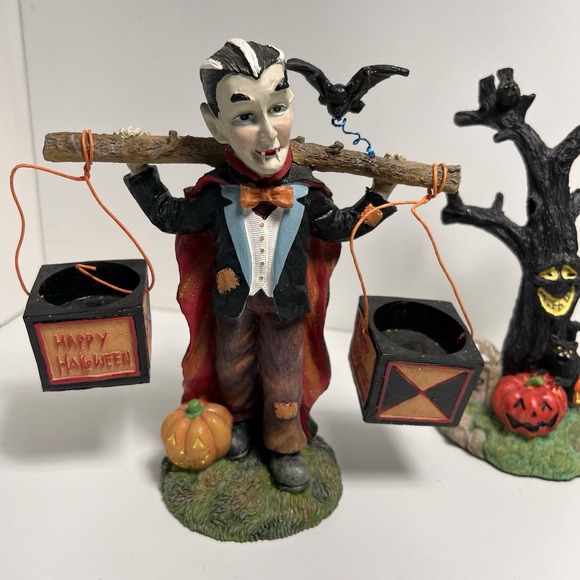 4/$25 Sale! Lot Of 3 Halloween Figures Vampire Spooky Tree Mummy - Picture 2 of 10